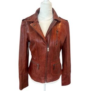 Bernardo Women's Leather Jacket in Rich Brown